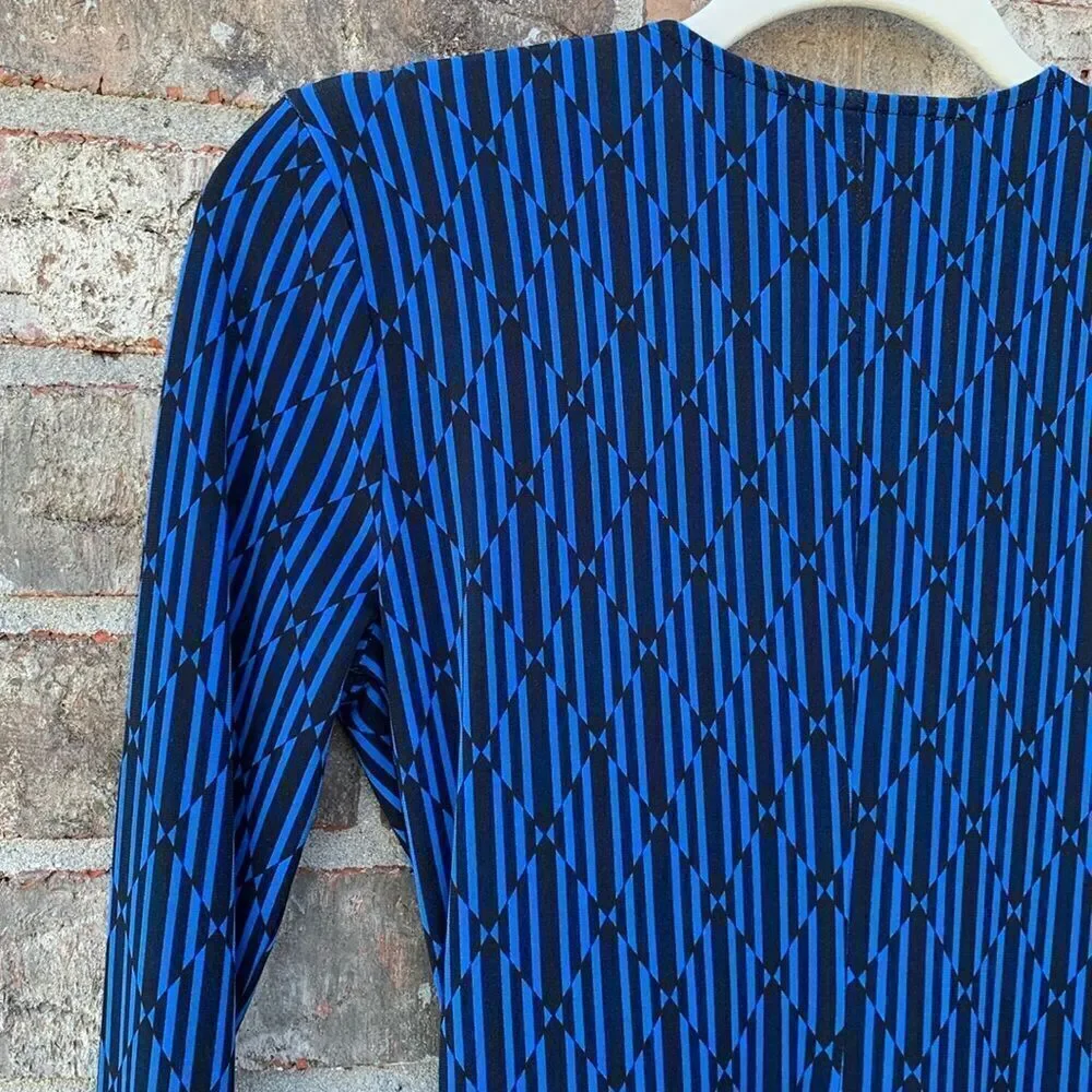 Take 50% OFF- Michael Kors Blue Ribbed Wrap Dress, Size-XS